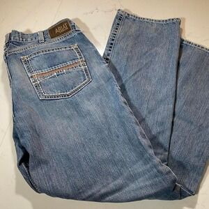 Ariat M4 Relaxed Boot Cut Jeans Mens 40x34 Western Denim Light Wash